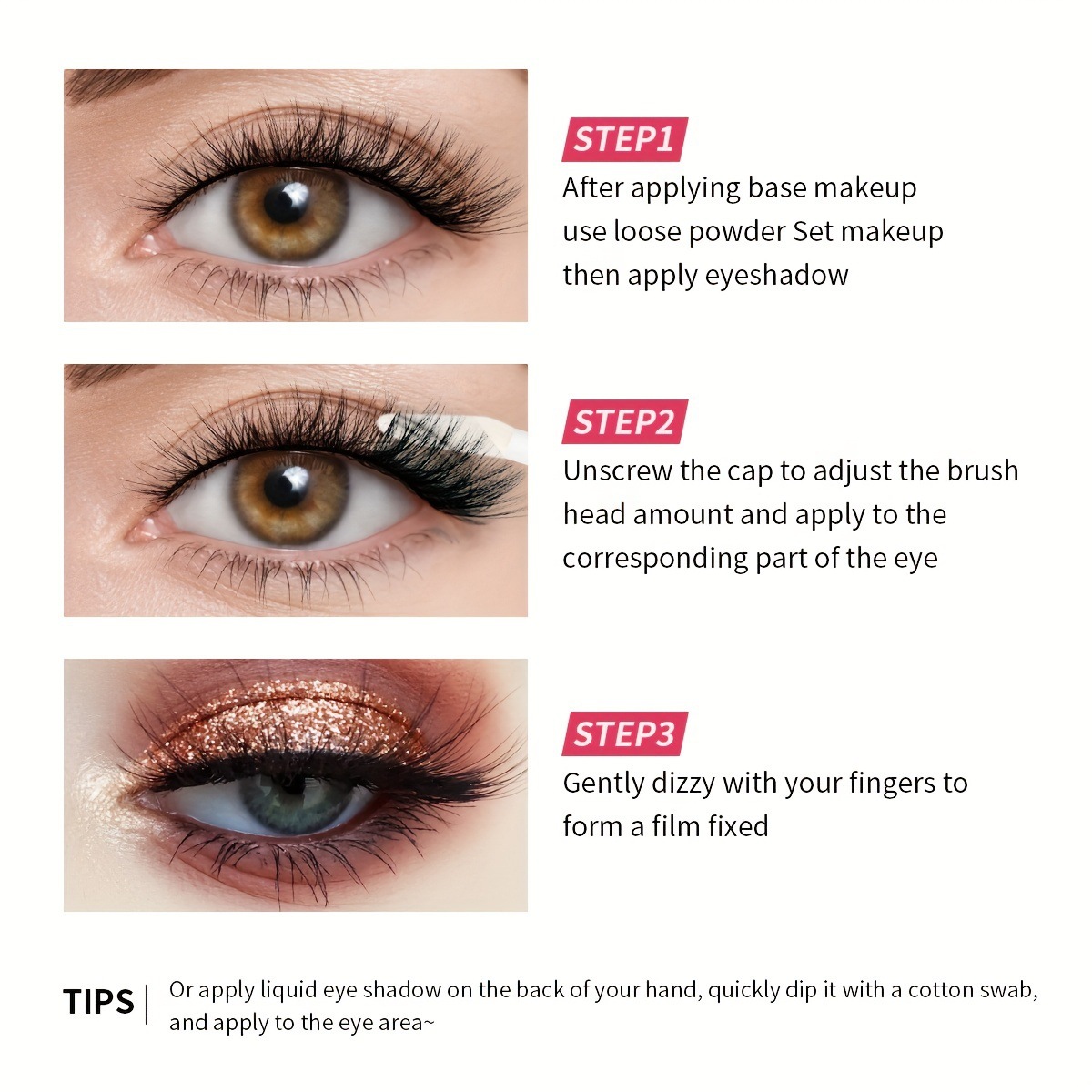 USHAS Europa y los Estados Unidos transfronterizos spot alto brillo sombra de ojos líquida impermeable sin quitar el maquillaje polvo brillante LG2528