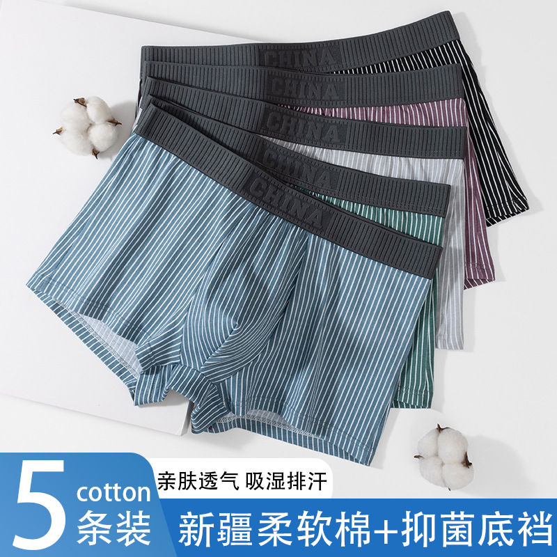 Fábrica directa de pantalones íntimas de hombre transpirables de algodón Xinjiang cortos de ángulo plano cómodos de algodón de lana largo pantalones juveniles