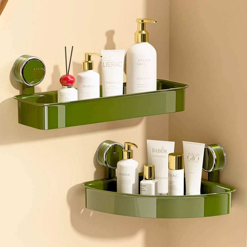 Полка для хранения на присоске для ванной комнаты, бытовая настенная подвесная коробка для хранения косметики в стиле ретро, ​​полка для хранения в ванной комнате