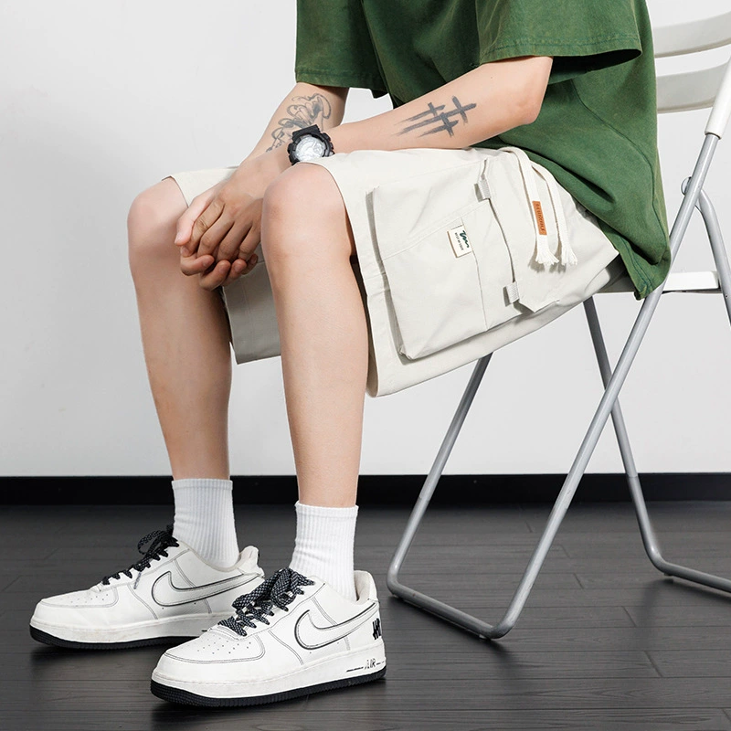 Американские шорты для мужчин, летняя ретро, высокая улица, прилив, свободная повседневная спортивная зарядка, укороченные брюки