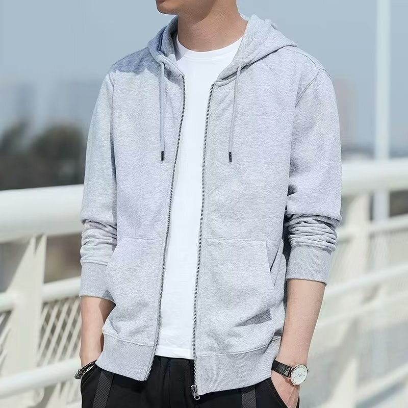 Carefully Selected Spring and Autumn Trendy Sports Men's Jackets, Long-Sleeved Loose Large Size Tops, Fashionable Casual Hooded Cardigans and Sweatshirts