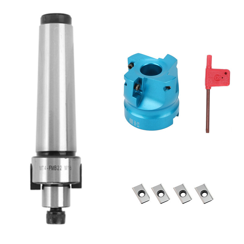 铣刀杆莫氏MTB4-FMB22后拉 配 50mm直角刀盘铝用APMT1604刀粒 4个