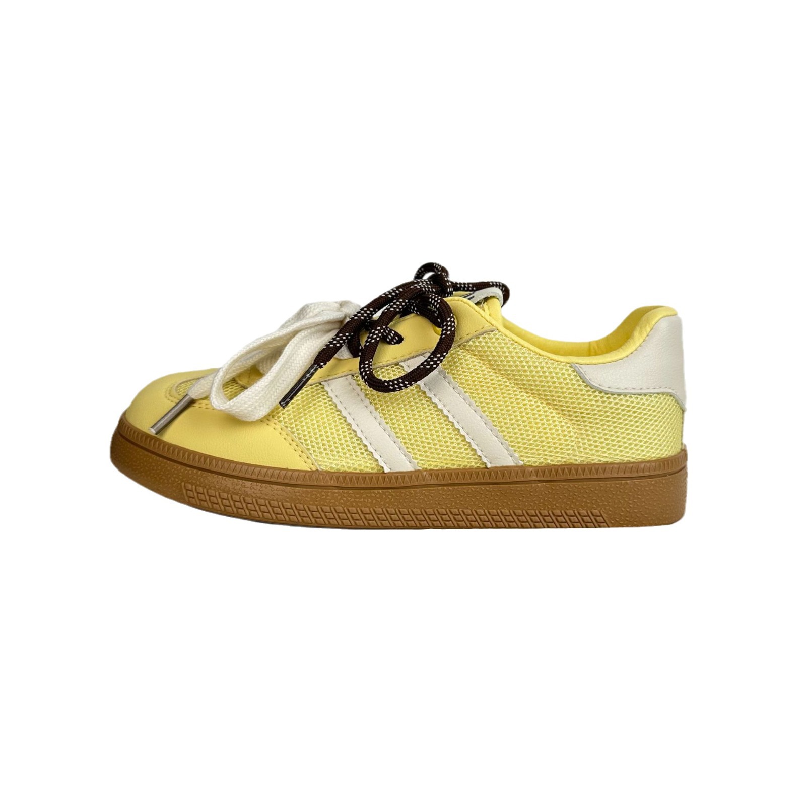 Yuanbo2024 verano nuevo tipo de malla transpirable zapatos blancos de mujer callejera de Hong Kong estilo de entrenamiento de zapatos coreanos zapatos de tablero versátiles image 6