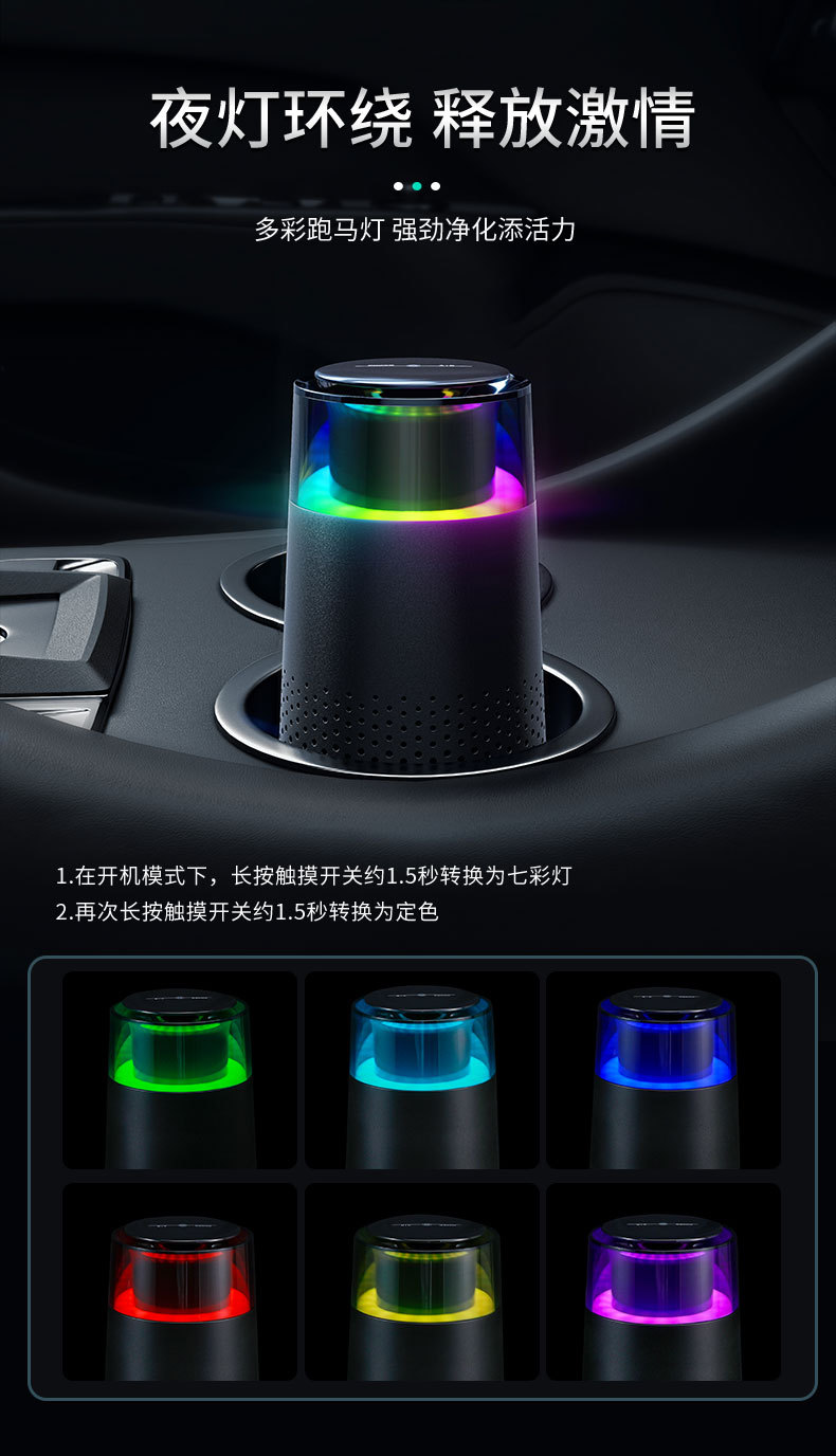 New car air purifier home office desktop negative ion marquee portable dust purifier