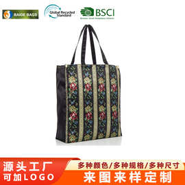 韩版复古印花手提包女时尚单肩包外卖打包袋多功能手提袋通勤袋