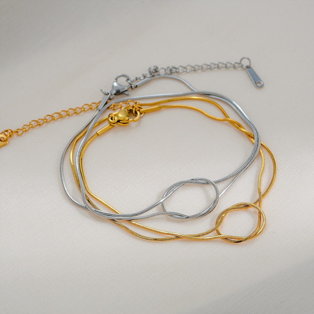 304 Stainless Steel Chain Material snake chain Chain Type 1 Piece Quantity Simple Style Knot Titanium Steel Snake Chain Bracelets In Bulk