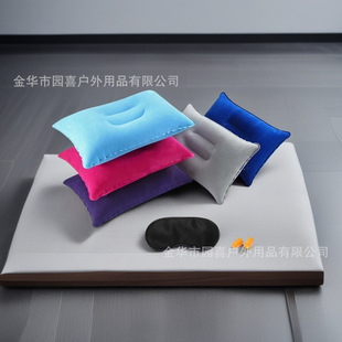 Outdoor Camping Inflatable Pillow Office Flocked Inflatable Nap Pillow Pillow Travel Aviation Camping Sleeping Pillow Manufacturer