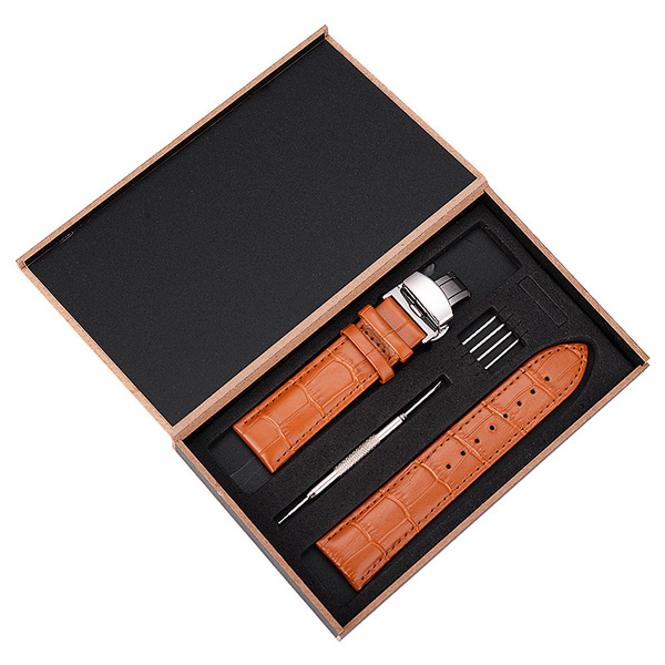 Bamboo leather watch strap