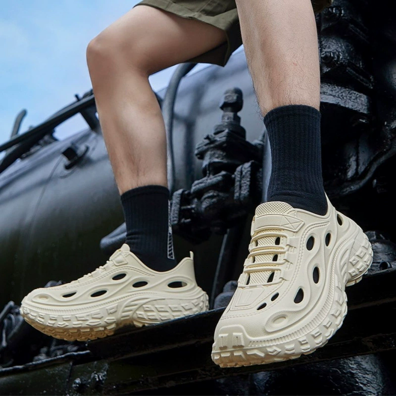 Обувь Croc, мужская летняя верхняя одежда, пляжная обувь для рыбалки, спортивные нескользящие сандалии на толстой подошве для вождения