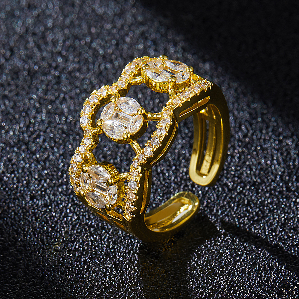 Hip Hop Live Instagram Style Fashion Versatile Zircon Index Finger Ring for Men and Women_voghion.com