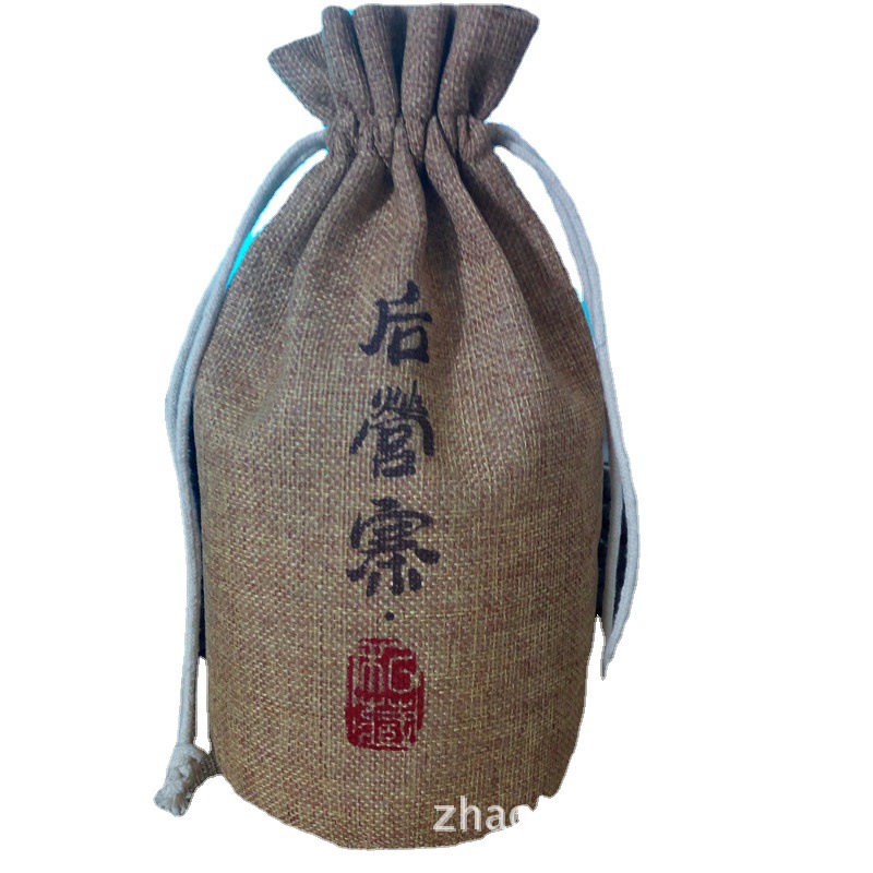 源头厂家顺品郎圆底麻布袋  高档酒瓶小麻布袋 茶叶麻布防尘套