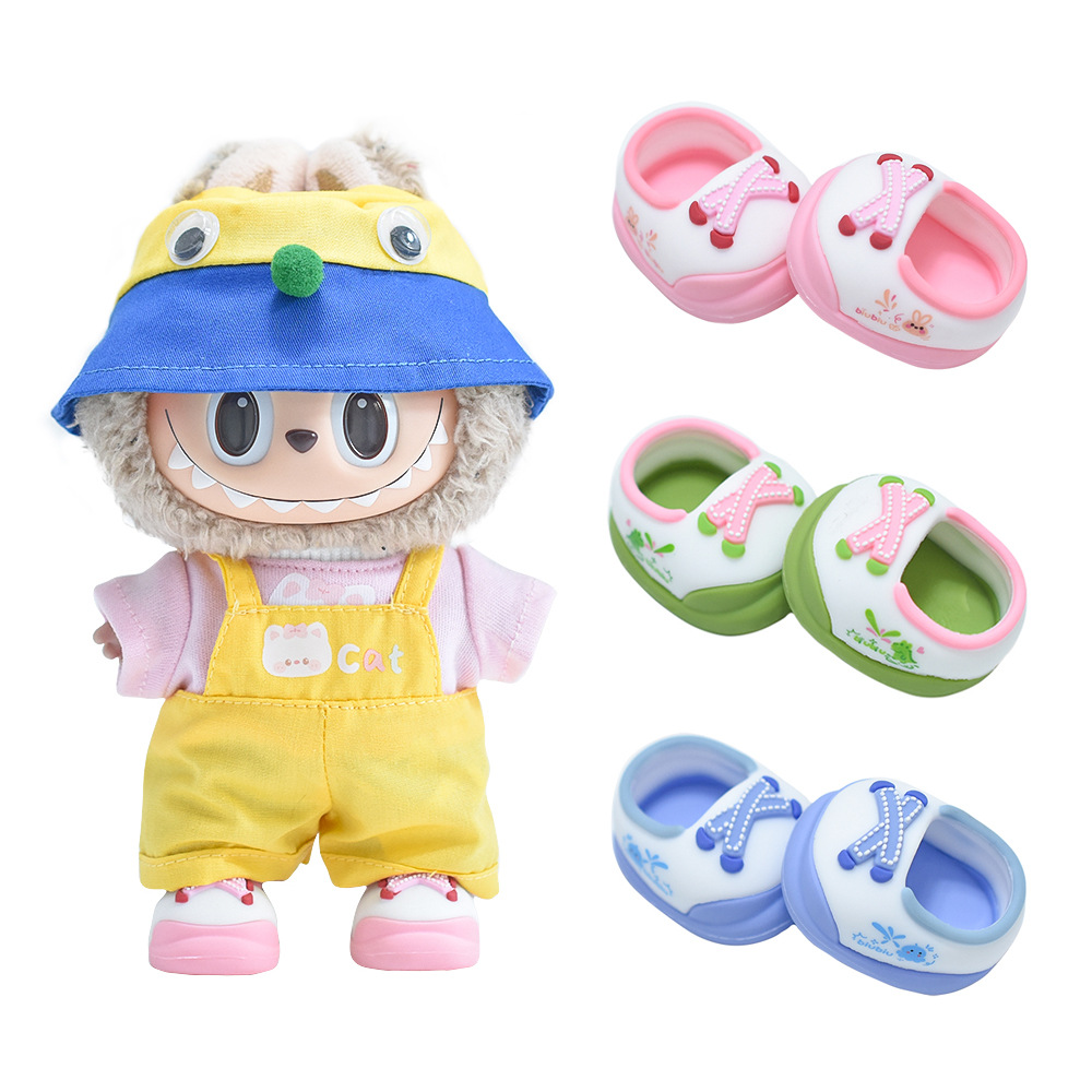 10CM cotton doll shoes, 17CM cloth doll clothes, first, second and third generation blind box trendy toys, small 6-point BJD shoes