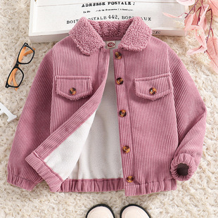 Amazon's Popular Children's Autumn and Winter Short Tops, Girls' Jackets, Stylish Thickened Girls' Corduroy Jackets Wholesale