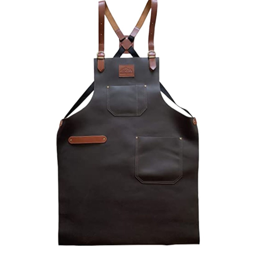 Amazon pu delantal de cuero barbacoa hornear tienda jardinería peluquería ropa de trabajo hogar cocina delantal fábrica al por mayor