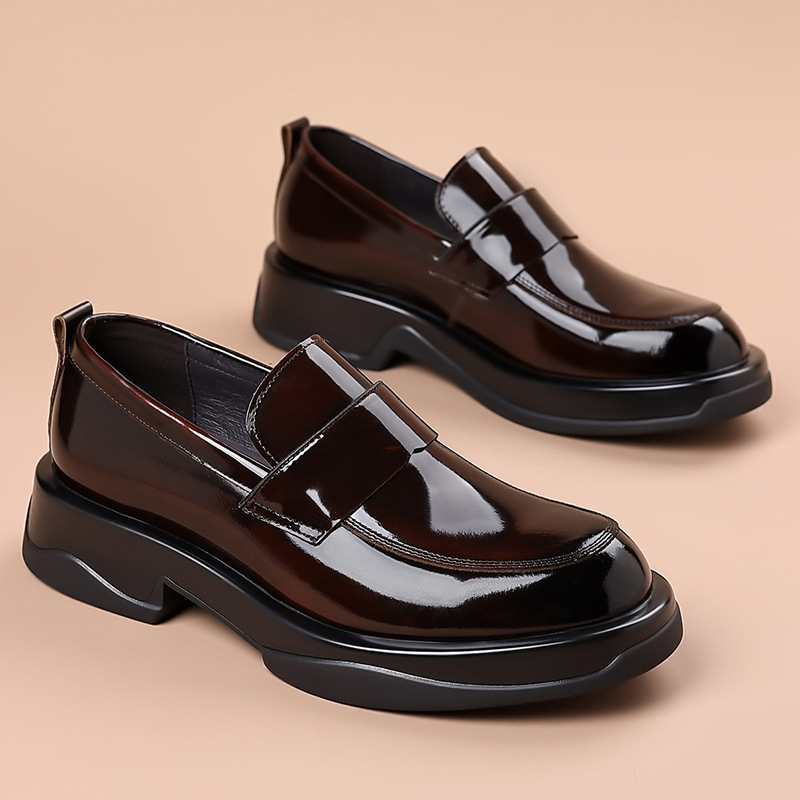 Men's Loafers, Shiny Leather Slip-Ons, Thick-Soled British Style Shoes, Business Casual Men's Shoes, Men's Loafers Men's Loafers, Shiny Leather Slip-Ons, Thick-Soled British Style Shoes, Business Casual Men's Shoes, Men's Loafers