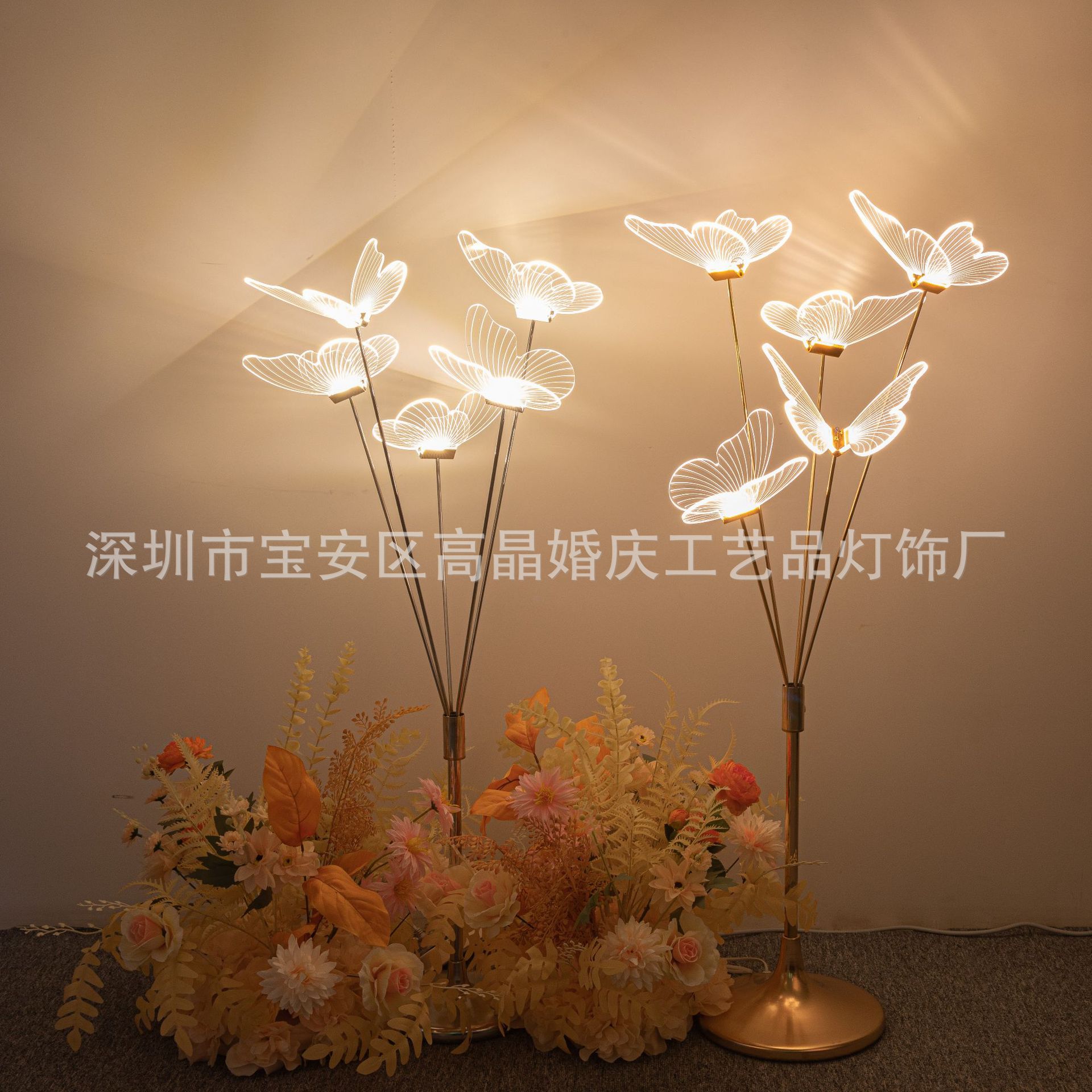 新款婚庆道具5头蝴蝶路引婚礼舞台场地场景布置活动氛围装饰用品