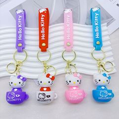 かわいい KT 猫サンリオキーホルダーペンダントクリエイティブ漫画ミルクティーカップサンリオキーチェーンギフト卸売