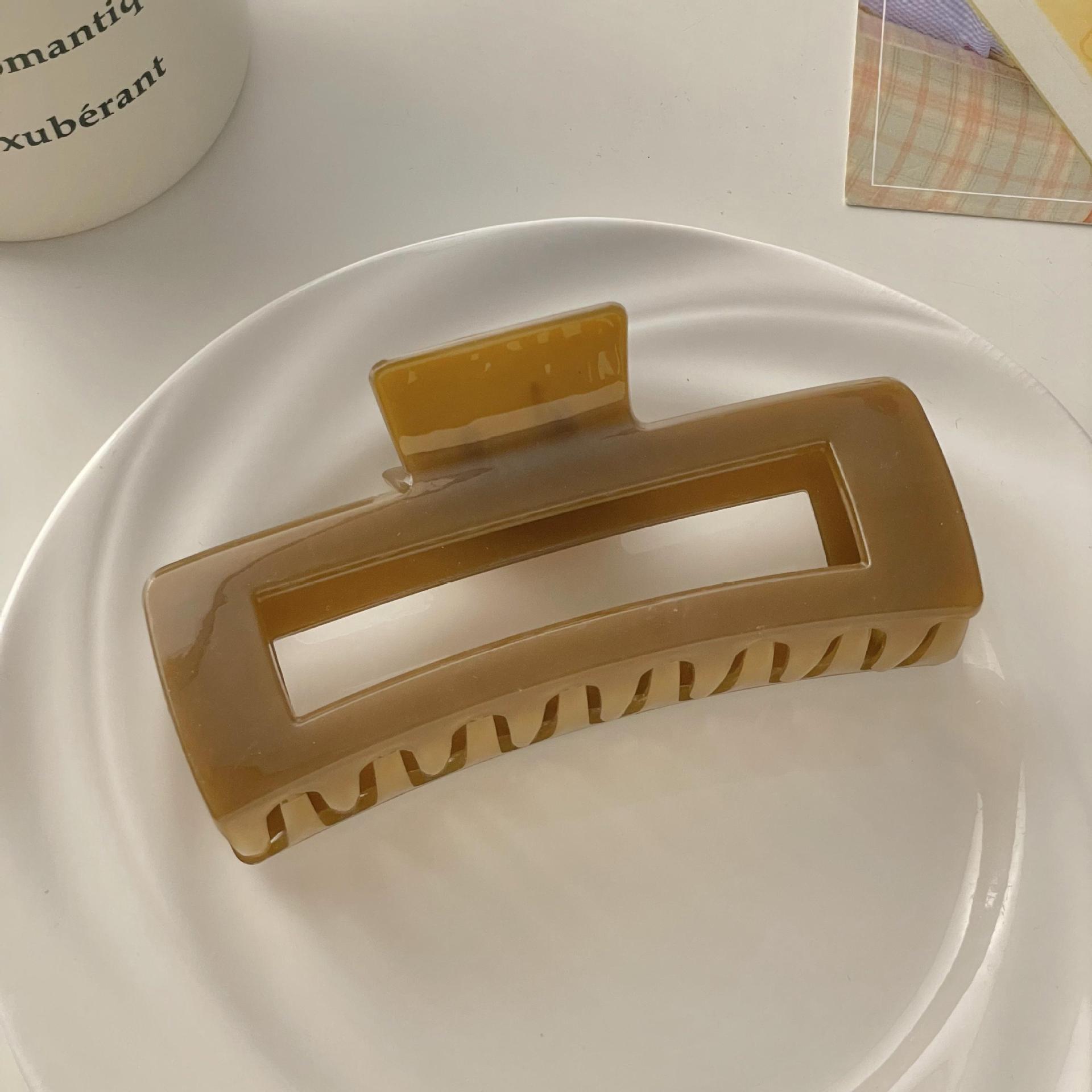 Clip de pelo marrón grande Nueva horquilla cuadrada accesorios para el cabello clip de horquilla simple Cabeza trasera clip de pelo clip de tiburón tocado