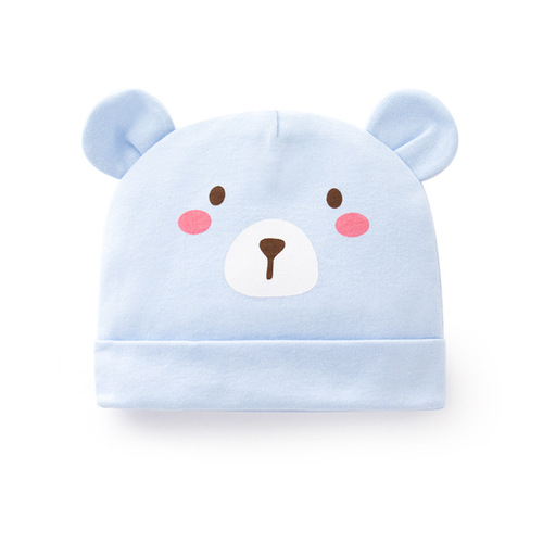 Newborn baby hat autumn double-layer male and female baby 0-3 months boneless pure cotton protective brine newborn baby hat