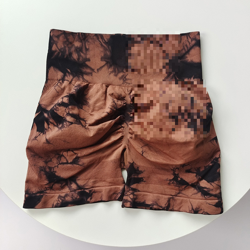 Cintura alta, cadera, melocotón, traje de teñido anudado deportivo, traje de yoga de hombro inclinado a prueba de golpes para mujer