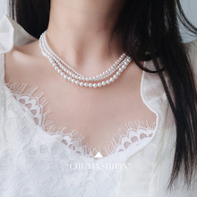 小众气质饰品s925纯银贝壳珍珠项链个性轻奢高级感贝珠女款锁骨链