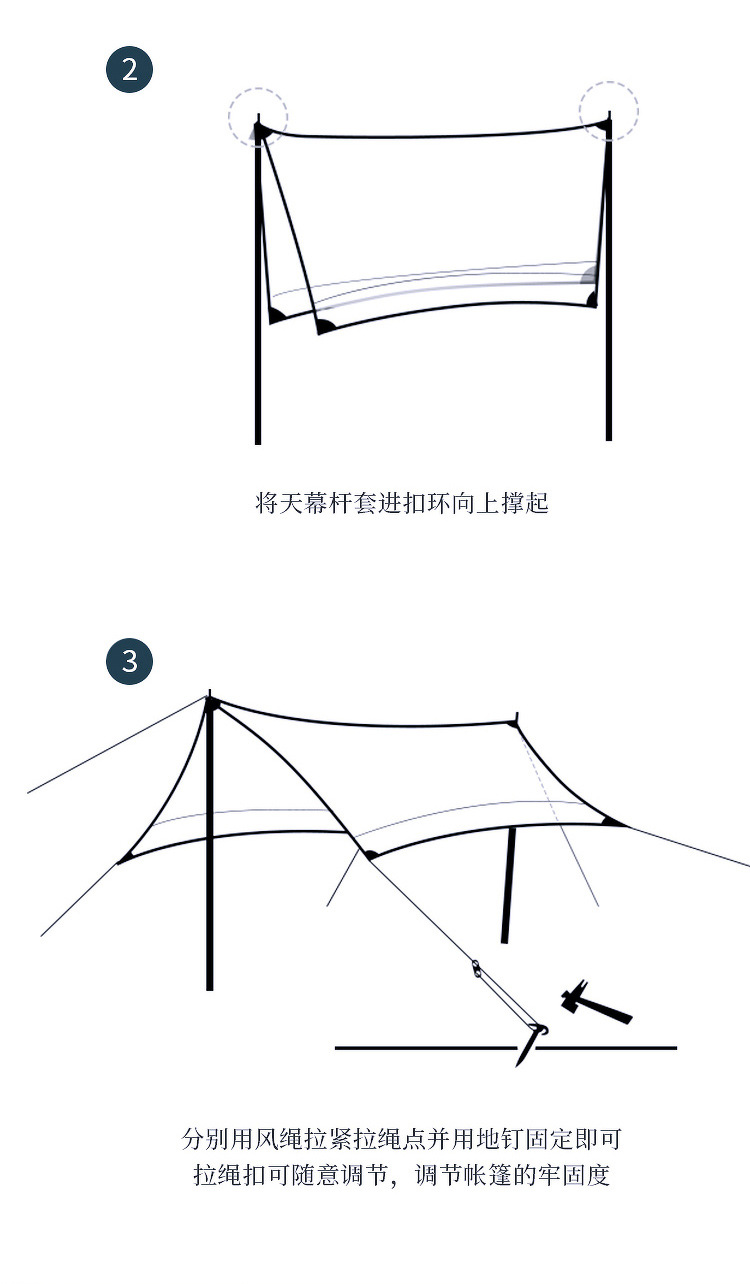 户外黑胶天幕六角野营野外露营装备帐篷天幕帐篷户外用品防雨野餐详情22