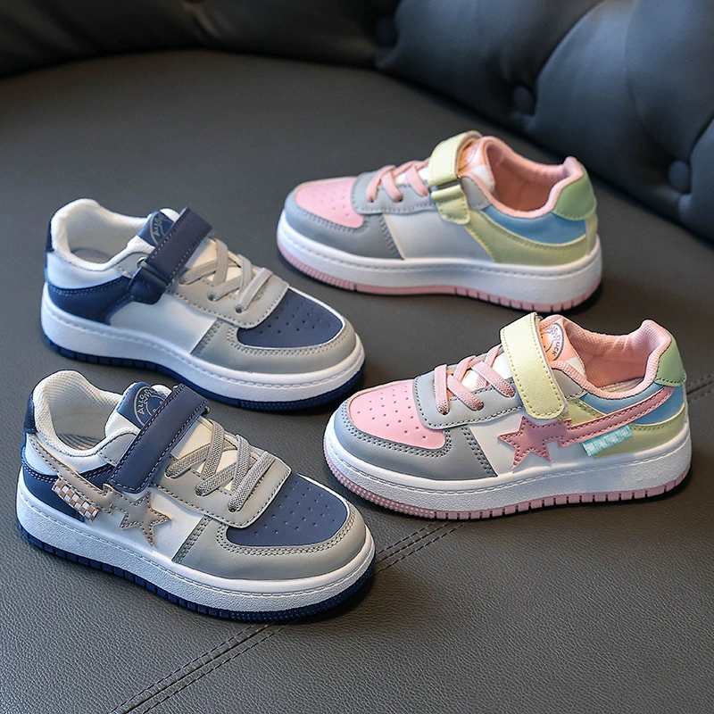 Girls' board shoes, fashionable trendy shoes, children's sports shoes 2025 new autumn girls campus white shoes indoor single shoes