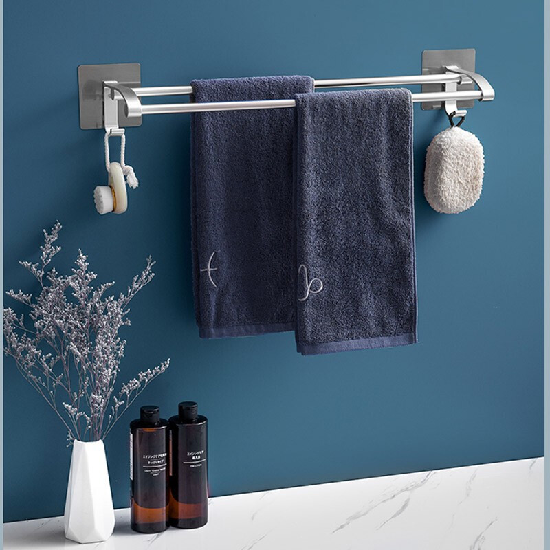 Toallero sin perforaciones toallero de baño espacio de baño Toalla de aluminio barra colgante toallero de pared