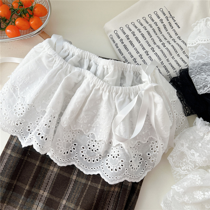 Clothing Store South Korea Dongdaemun Korean Style White Flower Ballet Style Lace Mesh Fart Curtain Women's Spring and Autumn Skirt