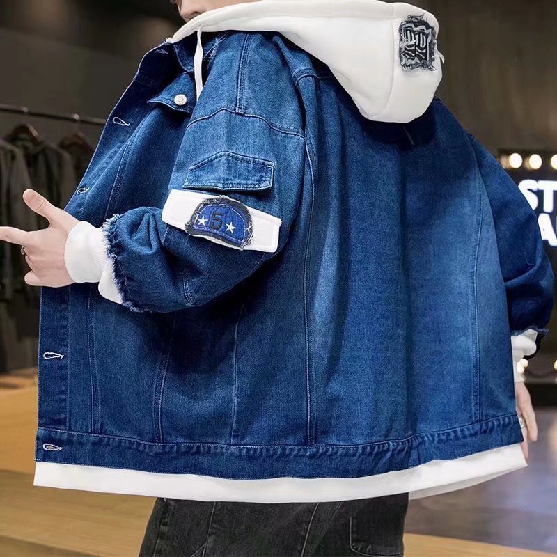 デニムのコートの男性の春と秋のファッションのブランドのジャケットの男性のカジュアルでかっこいい春の子供の青少年の学生の服|undefined
