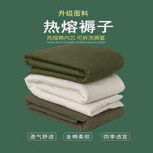 厂批发军绿色褥子白褥子军绿棉被单人单位学生军训热熔棉床垫热熔