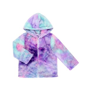 European and American Foreign Trade New Autumn and Winter Amazon Cross-border Children's Wear Plush Tie-dyed Jacket Jacket Hooded Sweater Women