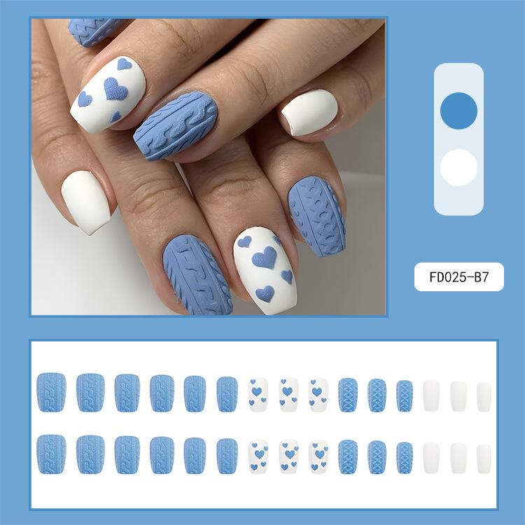 Uñas postizas 3D estéreo blanqueadoras, muy vendidas, piezas de arte de uñas portátiles transfronterizas, pegatinas de uñas sencillas con un toque de alta gama, venta al por mayor