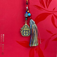 钥匙扣款车挂件合金醒狮子头葫芦车挂用品厂家直销民族风国潮挂件