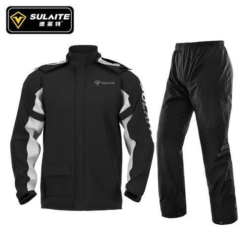 SULAITE Motorcycle Raincoat and Rain Pants Set Outdoor Cycling Full Body Split Raincoat Pants with Hidden Shoe Covers