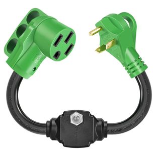 30 Amp to 50 Amp Rv Power Adapter for Campers, Motorhomes, Trailers with over