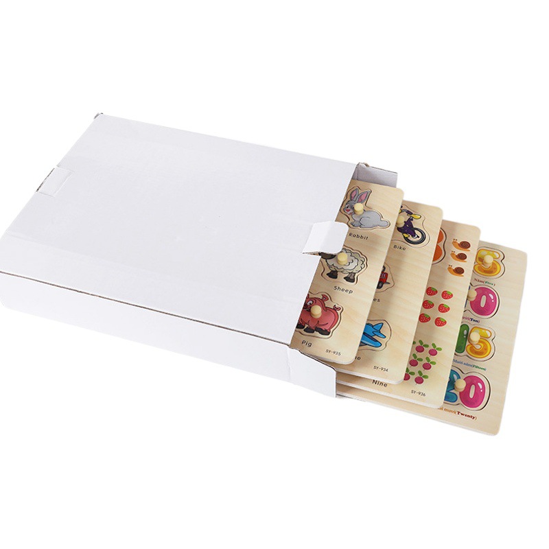 Rompecabezas de madera transfronterizo rompecabezas letras y números tablero rompecabezas juego cognitivo agarre de mano tablero de madera juguetes para niños