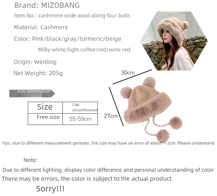 Dames wintermuts met pompon warme gebreide muts voor de herfst_voghion.com