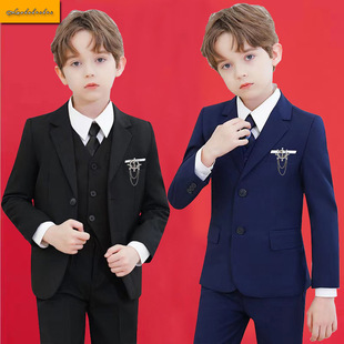 Children's Suit Suit British Style Boy's Dress Piano Performance Suit Wedding Flower Girl Baby Boy Small Suit Spring & Fall