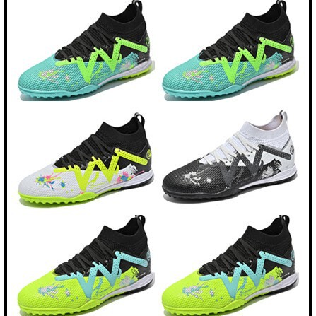 Cross-Border High-Top Football Shoes for Men with Broken Spikes and Long Spikes for Men and Women Agtf Student Training Football Shoes Grass Sports Shoes
