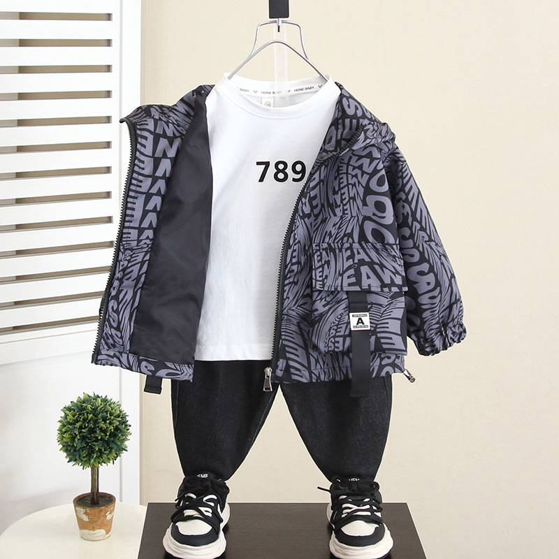 5987 Chaquetas de primavera y otoño para niños Chaquetas con capucha para niños 2024 nuevas chaquetas de otoño para bebés