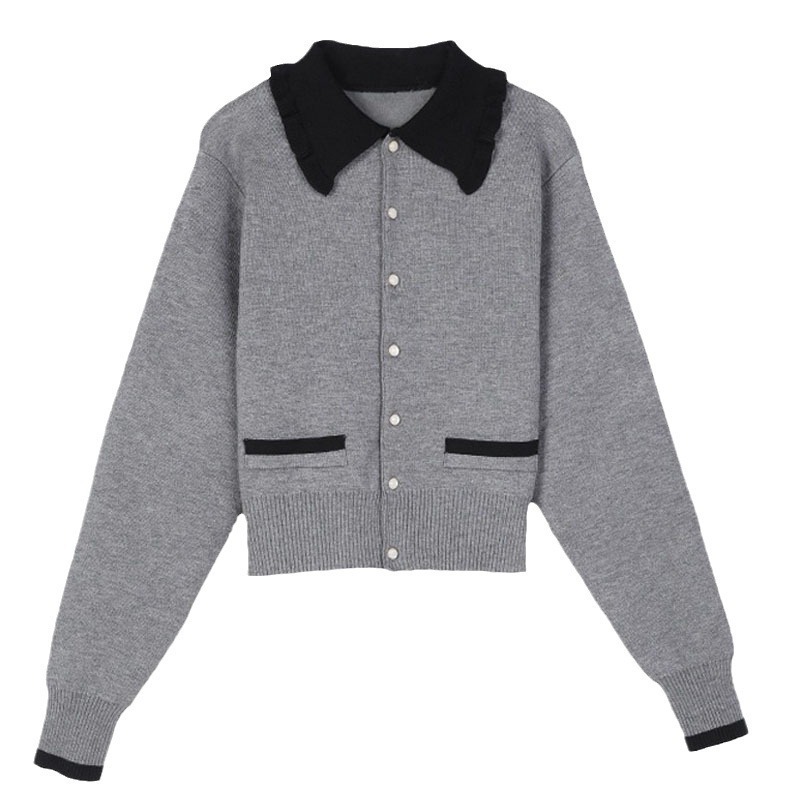 新しい色のファッションのゆったりしたニットのカーディガンの婦人服2025春と秋の小さい子の香風の長袖のセーターのコート|undefined