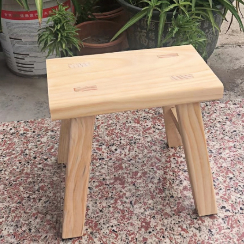 Taburete de madera sólida, taburete bajo, taburete de madera doméstico para niños, taburete de madera para adultos, taburete de madera sólida para los pies, taburete de cambio de zapatos