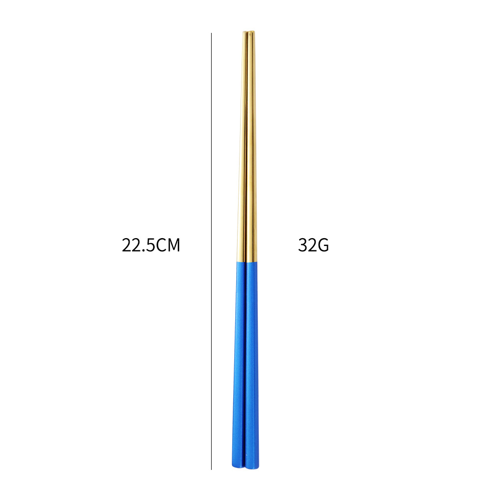 23cm 사각 젓가락 [블루 골드]]