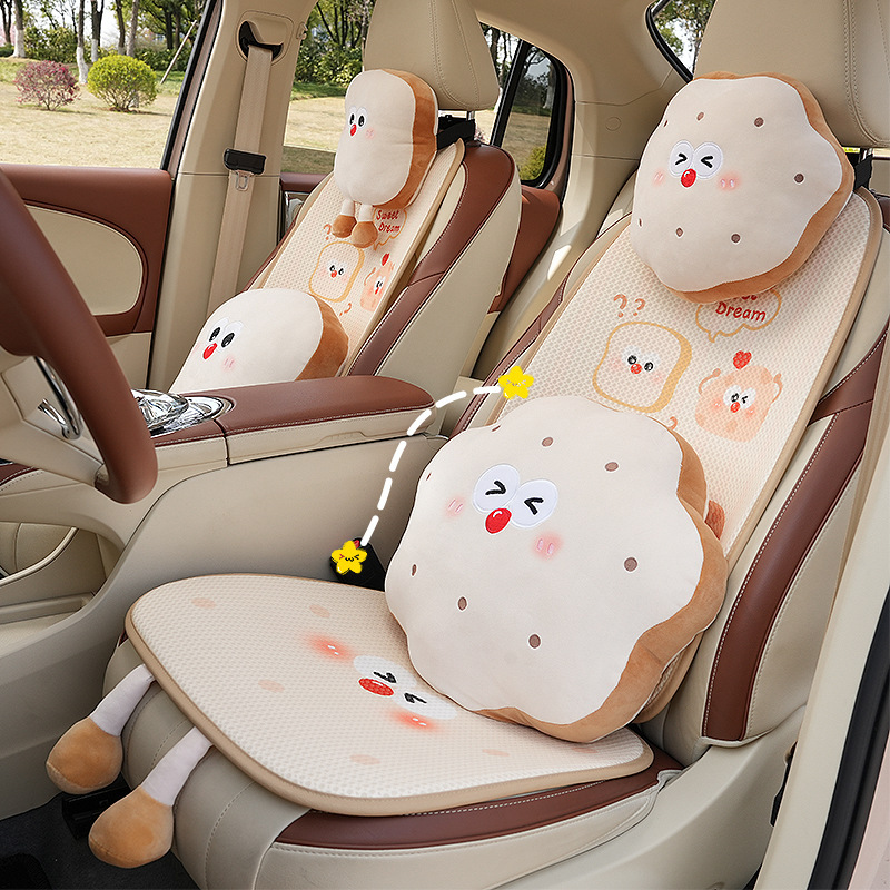 オリジナルカーシートクッション漫画風かわいい滑り止め車内インテリアシートカバー四季通用車載シートクッション|undefined