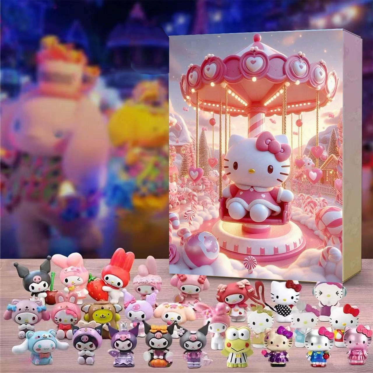 Календарь (Sanrio Hello Kitty), оформление в виде карусели, розовый дизайн, настольный/настенный, лёгкий вес 0,26 кг