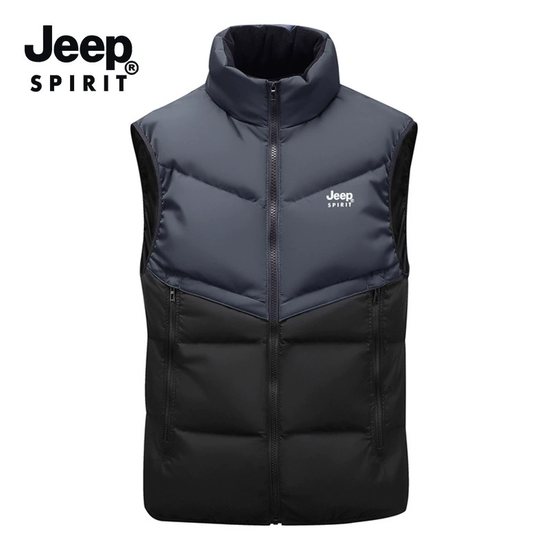 Универсальная демисезонная тёплая стёганая куртка JEEP SPIRIT для отдыха, жилет с капюшоном