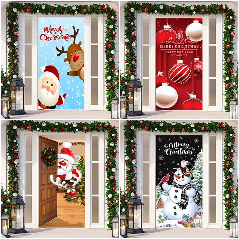 Рождественское эластичное тканевое украшение для двери, подвесное, праздничное, для декора комнаты, в тон к гобелену