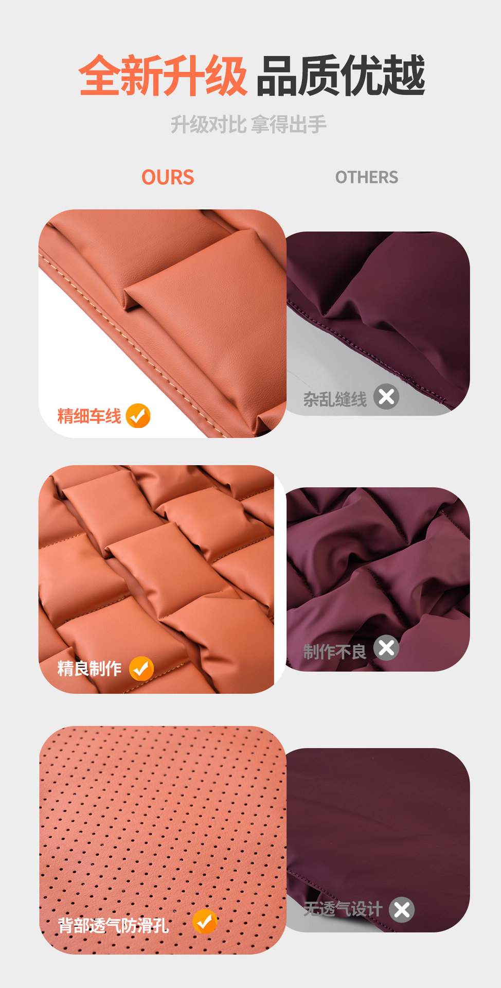 Cross-border Amazon car seat cushion suitable for all car models, universal for all seasons, made of Nappa leather, anti-stain, comfortable and breathable