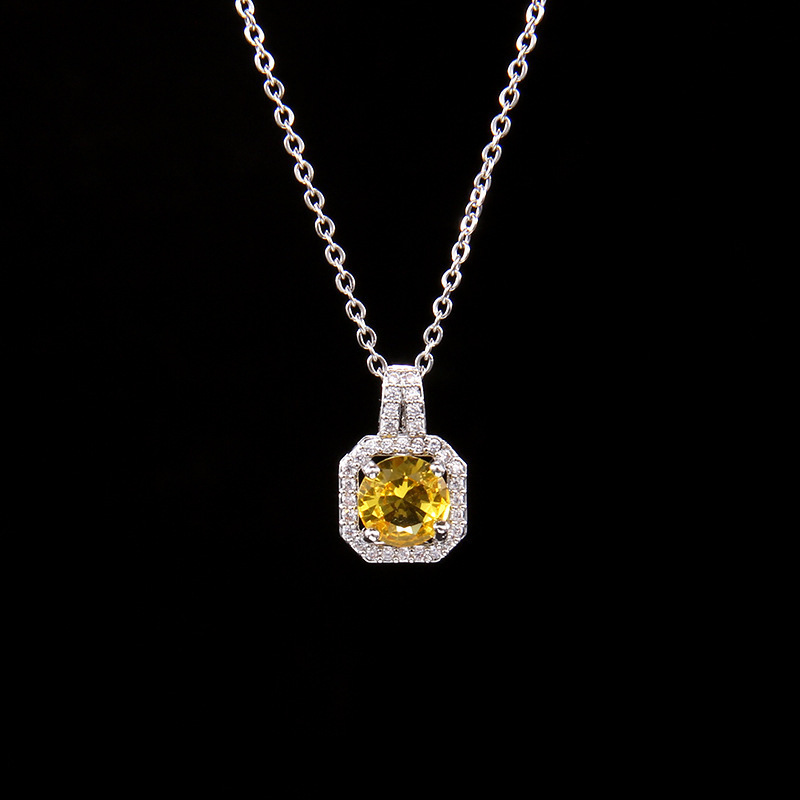 Light yellow square diamond (single pendant)